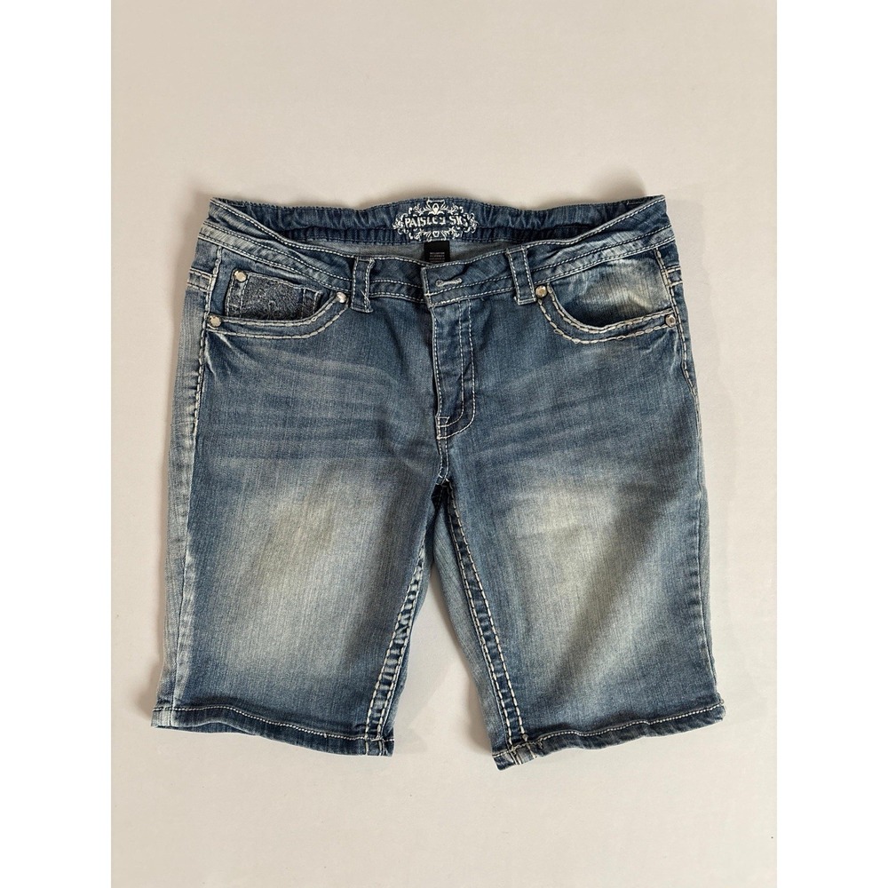 Paisley Sky Girls Denim Shorts Size 14 Stretch Distressed Blue Casual